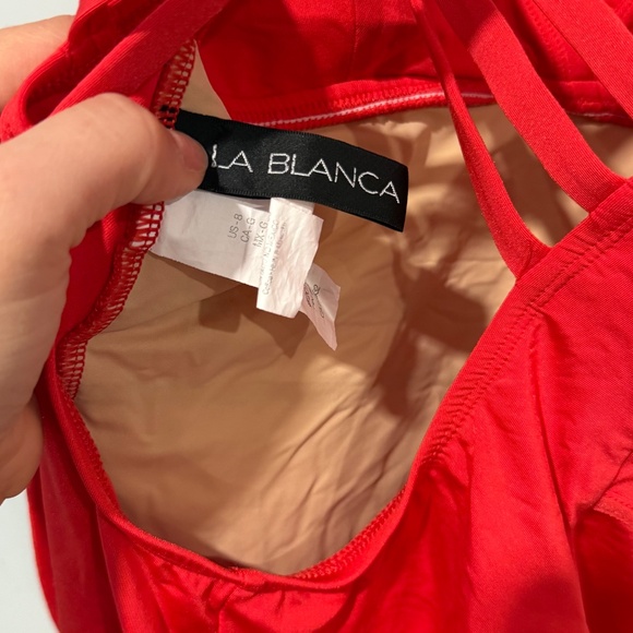 Tummy-tuck 1 piece red bathing suit - Picture 3 of 3